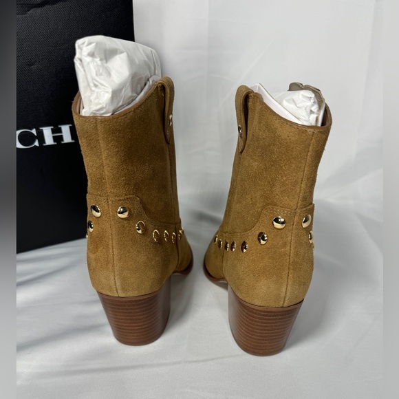 New Authentic Coach Women’s Paline Suede Bootie in Coconut Color Boots Sz 6 NIB - Picture 5 of 10